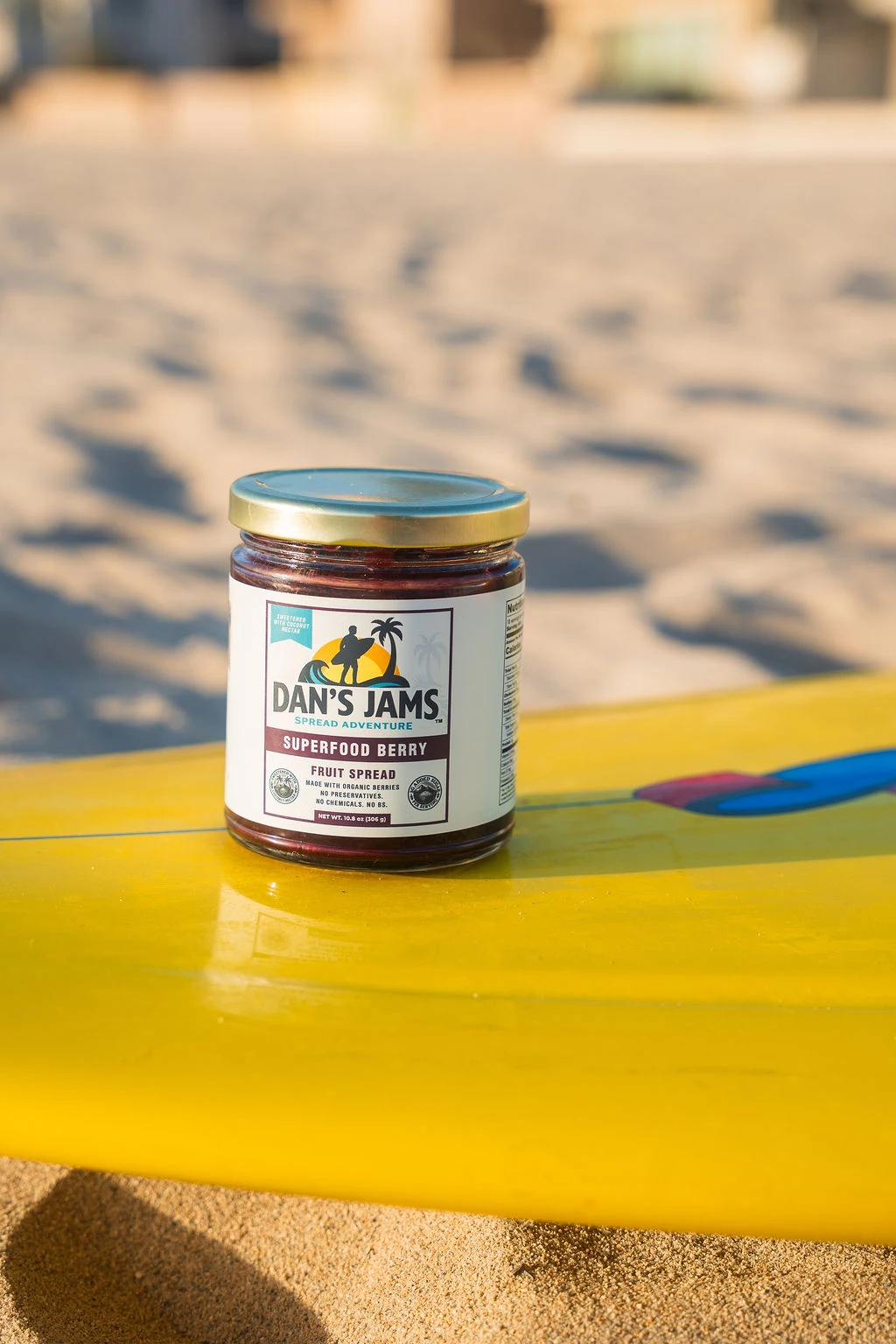 Dan's Jams on surfboard