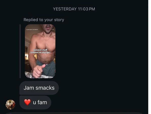 Customer text about jam