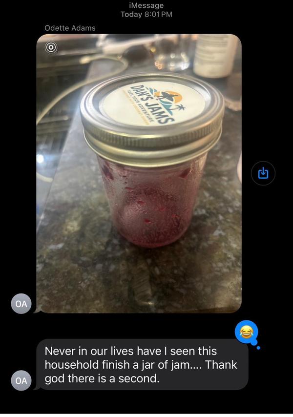 Customer text about jam